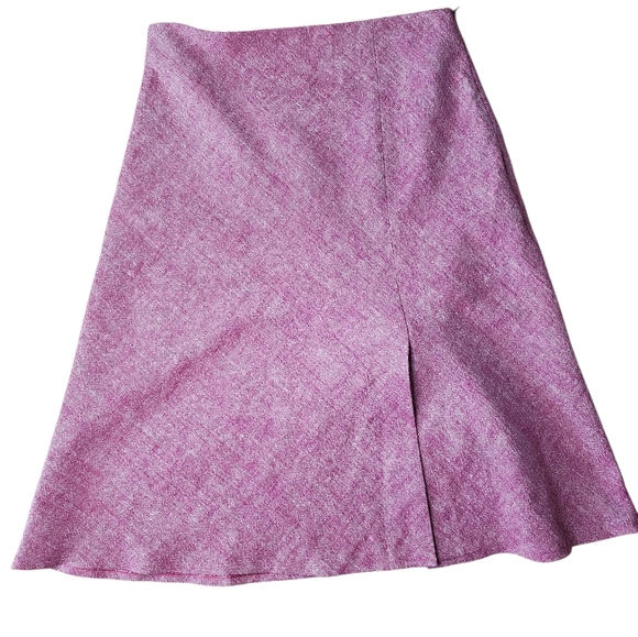 Alain Manoukian Bubblegum Pink White Tweed Linen Skirt 8 - Picture 2 of 7